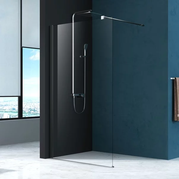 Paravane de dus Walk-In - Paravan de dus tip Walk-in Mediterraneo Foxy 90x200 cm Easy Clean profil crom lucios