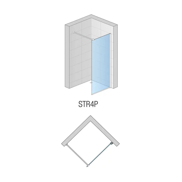 Paravan de dus tip Walk-in SanSwiss Easy STR4P Loft 73 negru mat 100x200 cm sticla securizata 8 mm [2]