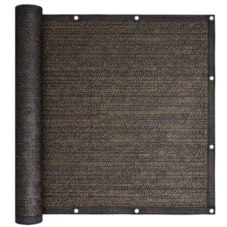 Paravan plasa umbrire pentru balustrada balcon, 95% umbrire, impermeabila, 500x100 cm, maro [15]