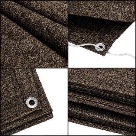 Paravan plasa umbrire pentru balustrada balcon, 95% umbrire, impermeabila, 500x100 cm, maro [6]