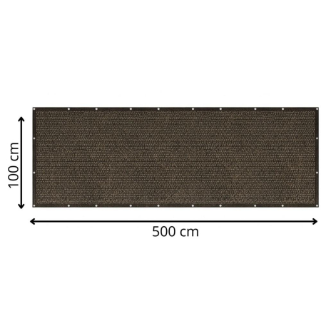 Paravan plasa umbrire pentru balustrada balcon, 95% umbrire, impermeabila, 500x100 cm, maro [27]