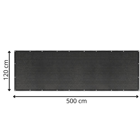 Paravan plasa umbrire pentru balustrada balcon, 95% umbrire, impermeabila, 500x120 cm, antracit [28]