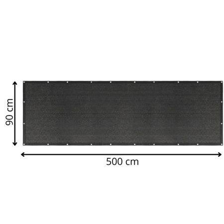 Paravan plasa umbrire pentru balustrada balcon, 95% umbrire, impermeabila, 500x90 cm, antracit [28]