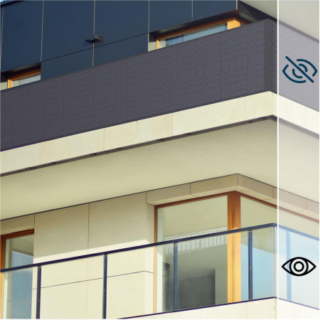 Paravan plasa umbrire pentru balustrada balcon, 95% umbrire, impermeabila, 700x100 cm, antracit [17]