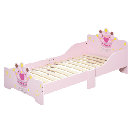 Dormitor & birou -  Pat Copii 3-6 Ani - Lemn Natural cu Margini Ridicate
