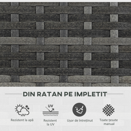  Pat De Flori De Sine Statator Cu Doua Cutii De Plante Pentru Gradina 57x30x107cm Mixt Gri [6]