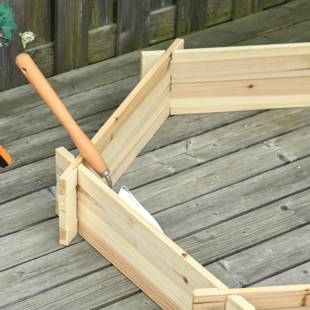  Pat de Gradina fara Baza si cu Structura de blocare, din Lemn, 100x92x16cm [6]