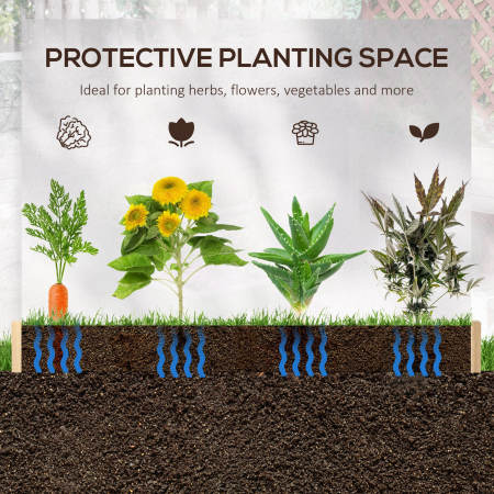  Pat de gradina inaltat cu 3 niveluri din ratan sintetic fara fund pentru plante si legume, 120x120x40cm, gri [6]