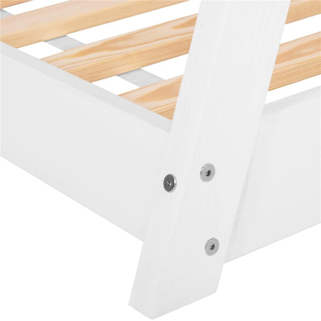 Pat din lemn pentru copii, model TeePee, somiera inclusa, 61x146x130 cm, alb [5]