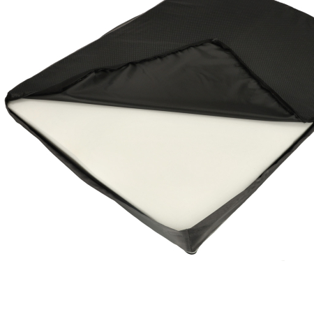 Pat ortopedic pentru caini, dreptunghiular, husa detasabila, 90x70x10 cm, gri inchis [3]