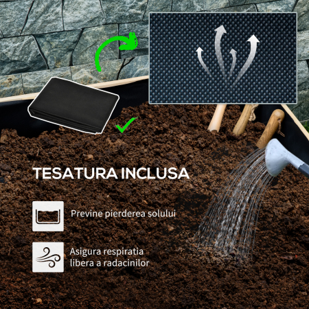  Pat pentru Gradina de Legume inaltat din Lemn, Jardiniera de Gradina pentru Plante si Legume, 117x117x30 cm [3]