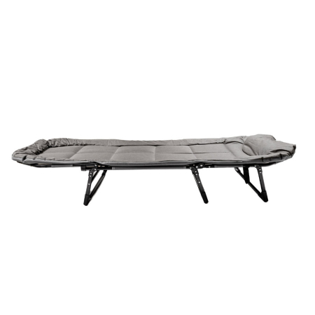 Pat pliabil camping cu saltea, reglabil 5 pozitii, cadru otel, maxim 100 kg, 200x64x30 cm, gri [5]