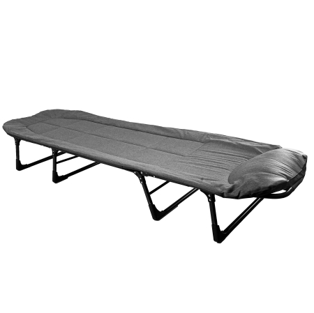 Pat pliabil camping Deluxe Trip cu spatar reglabil tip sezlong, 200x65x32 cm, gri [6]