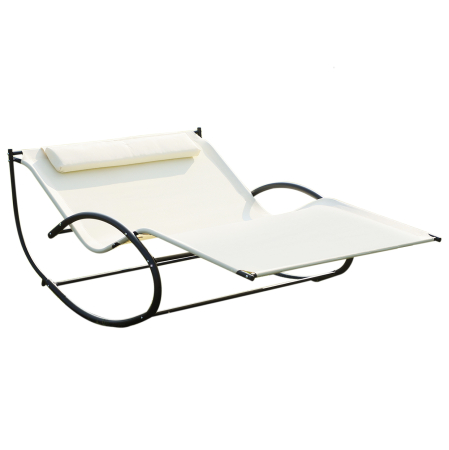 Mobilier gradina si terasa -  Pat sezlong de Gradina Tip Balansoar 2 Locuri, din Textilene