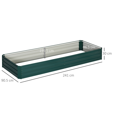  Pat Suport de Gradina Inaltat din Metal de Exterior, Suport pentru Plante, Flori si Ierburi, 241x90,5x30cm [2]