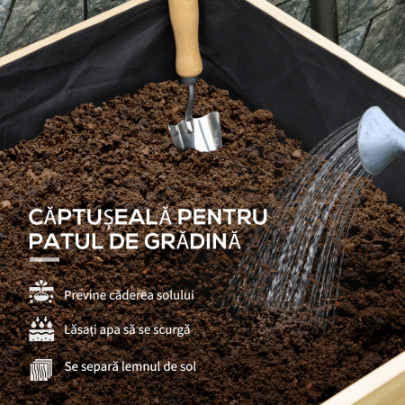  Patura inaltata pentru gradina cu acoperire din PE verde si structura din lemn, 80x60x165cm [4]