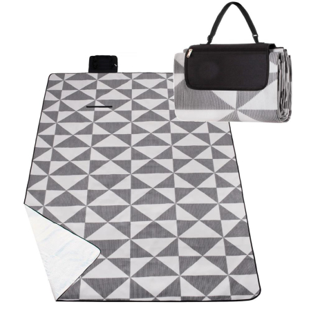 Gradina & balcon - Patura pentru picnic sau plaja, cu folie izolatoare si maner, 180x220cm, gri