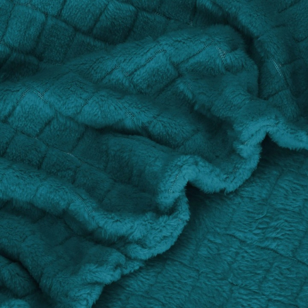 Patura pufoasa pentru 2 persoane, 2 fete, model in relief, 160x200cm, verde marin [3]