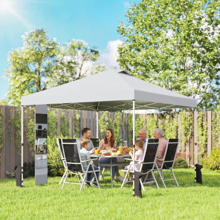  Pavilion 3x3 m Pop-Up cu Buzunare, UPF 50+, cu Saci de Nisip si Geanta cu Roti [1]