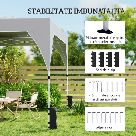  Pavilion 3x3m Pliabil, Montaj Usor cu Buton, UPF 50+ Protectie [5]