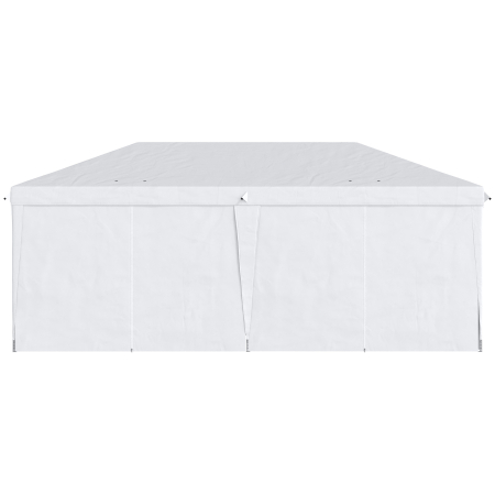  Pavilion 6x3 m pliabil de gradina cu 6 pereti laterali din otel si material Oxford, cu franghii si tarusi, alb [8]