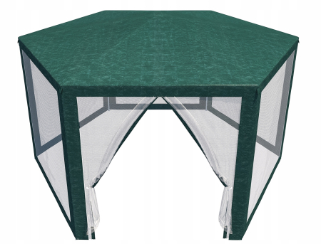 Pavilion cu plasa anti-insecte, fermoar, hexagonal, 200cm, Verde [4]