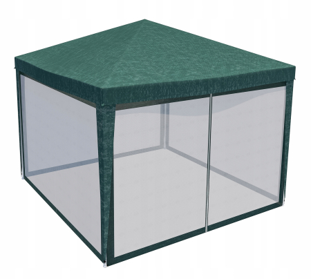 Pavilion cu plasa anti-insecte si fermoar, patrat, 3x3m, Verde [10]