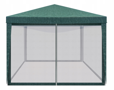 Pavilion cu plasa anti-insecte si fermoar, patrat, 3x3m, Verde [1]