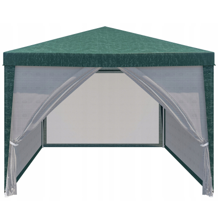 Gradina & balcon - Pavilion cu plasa anti-insecte si fermoar, patrat, 3x3m, Verde