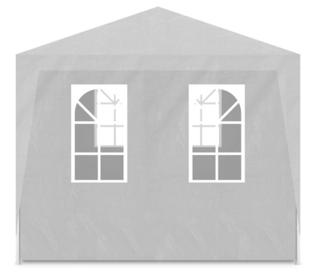 Pavilion de gradina 300x900 cm, 8 pereti detasabili cu ferestre si usa, structura metalica, PE impermeabil, alb [4]