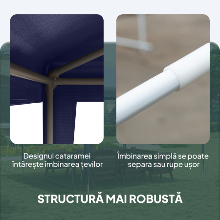  Pavilion de Gradina 3x3 m Pliabil si Portabil cu Acoperire Anti-UV, Albastru [4]