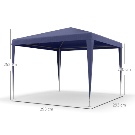  Pavilion de Gradina 3x3 m Pliabil si Portabil cu Acoperire Anti-UV, Albastru [2]