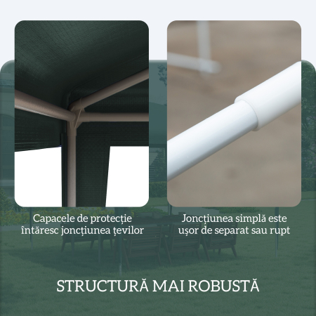  Pavilion de Gradina 3x3 m Portabil cu Protectie Anti UV, Verde [4]