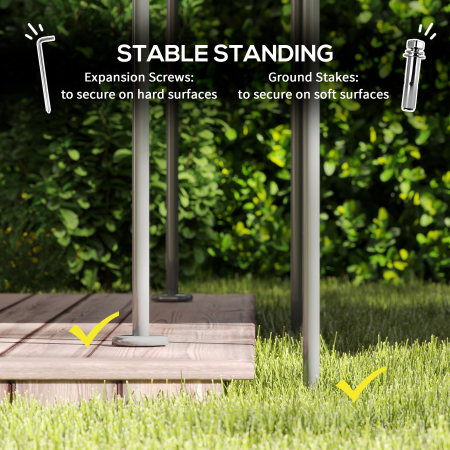  Pavilion de Gradina cu Acoperis Dublu, 397x297x265 cm, Alb Crem [6]