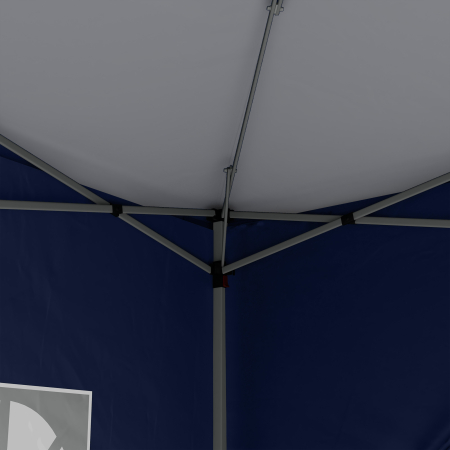  Pavilion de Gradina Pliabil din Otel cu Pereti Laterali, 3x3m, Albastru [8]