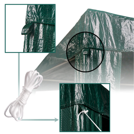 Pavilion gradina 200x200x240 cm, structura metalica, acoperis PE 90g/mp, verde [2]