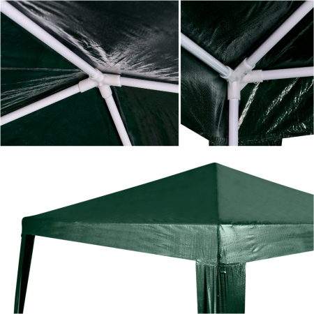 Pavilion gradina 250x250x255 cm, structura metalica cu 4 picioare, acoperis PE 90g/mp, verde [5]
