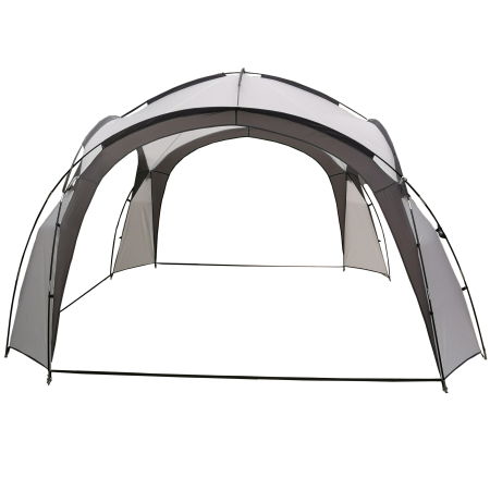 Gradina & balcon - Pavilion gradina 350x350x230 cm, structura fibra de sticla, acoperis poliester impermeabil, gri cu alb