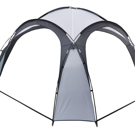 Pavilion gradina 350x350x230 cm, structura fibra de sticla, acoperis poliester impermeabil, gri cu alb [5]