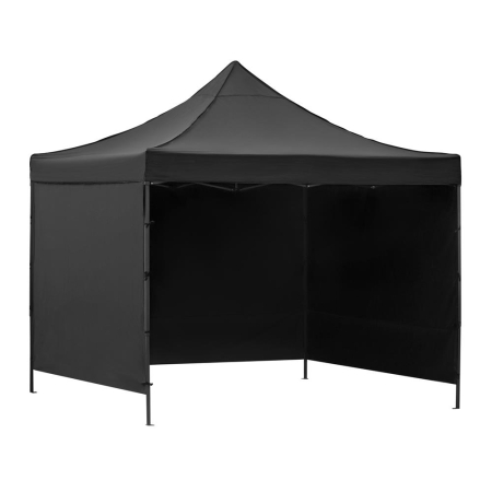 Gradina & balcon - Pavilion pliabil de gradina 3x3 m, cu 3 pereti laterali pentru protectie impotriva vantului si ploii usoare, prelata hidrofoba Oxford 420D, cadru din