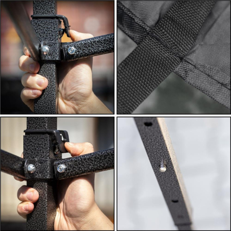 Pavilion pliabil de gradina 3x3 m, cu 3 pereti laterali pentru protectie impotriva vantului si ploii usoare, prelata hidrofoba Oxford 420D, cadru din [40]