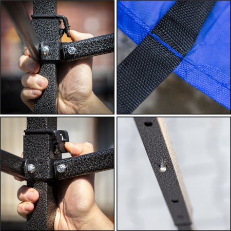 Pavilion pliabil de gradina 3x3 m, cu 3 pereti laterali pentru protectie impotriva vantului si ploii usoare, prelata hidrofoba Oxford 420D, cadru din [7]