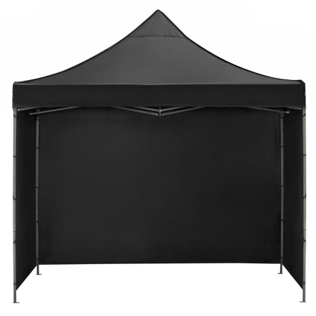 Pavilion pliabil gradina 3x3 m cu acoperis impermeabil si 3 pereti laterali, structura metalica, inaltime reglabila, negru [1]