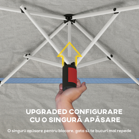  Pavilion Pop-Up pliabil 3.5x3.5 m cu acoperis dublu si geanta, din metal si material Oxford, gri inchis [5]