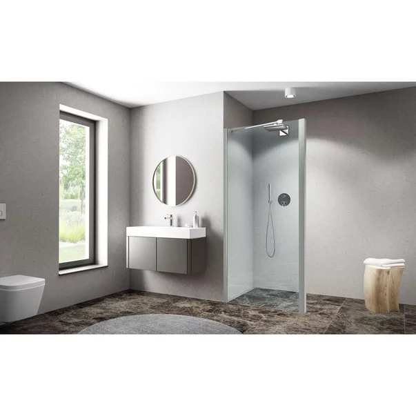 Perete lateral fix Roth Cariba 100 cm sticla 6 mm transparent-crom lucios [1]