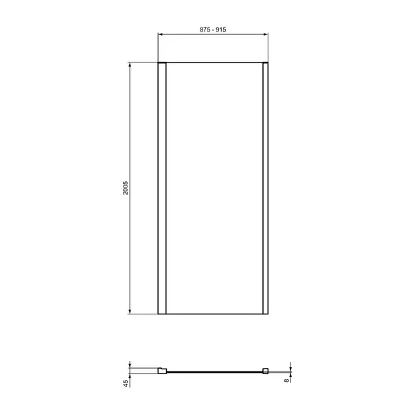 Perete lateral Ideal Standard i.life 90 cm sticla 8 mm argintiu [4]