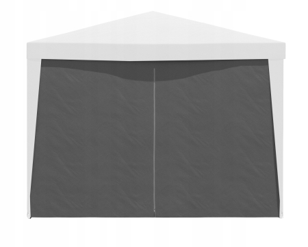 Set 4 pereti laterali pavilion 295x195 cm, 3 cu ferestre si 1 usa fermoar, PE 100g/m2 impermeabil, prindere velcro, gri [2]