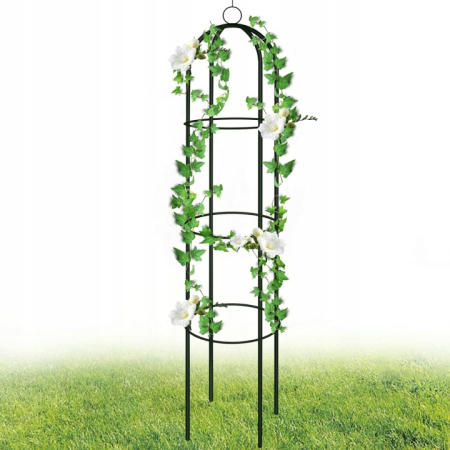 Pergola coloana pentru trandafiri si plante cataratoare, structura otel, 190x40 cm, negru [5]