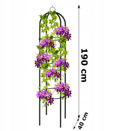 Pergola coloana pentru trandafiri si plante cataratoare, structura otel, 190x40 cm, negru [3]