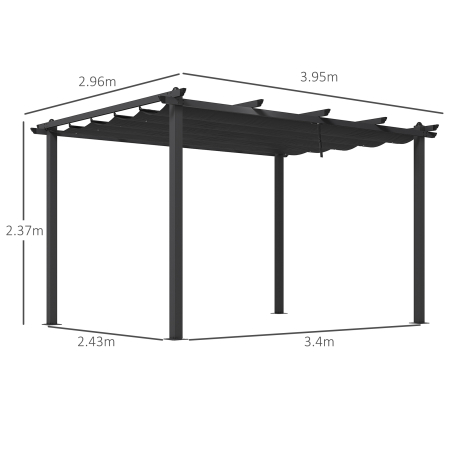  Pergola cu Acoperis Retractabil de 3 x 4 (m) [2]